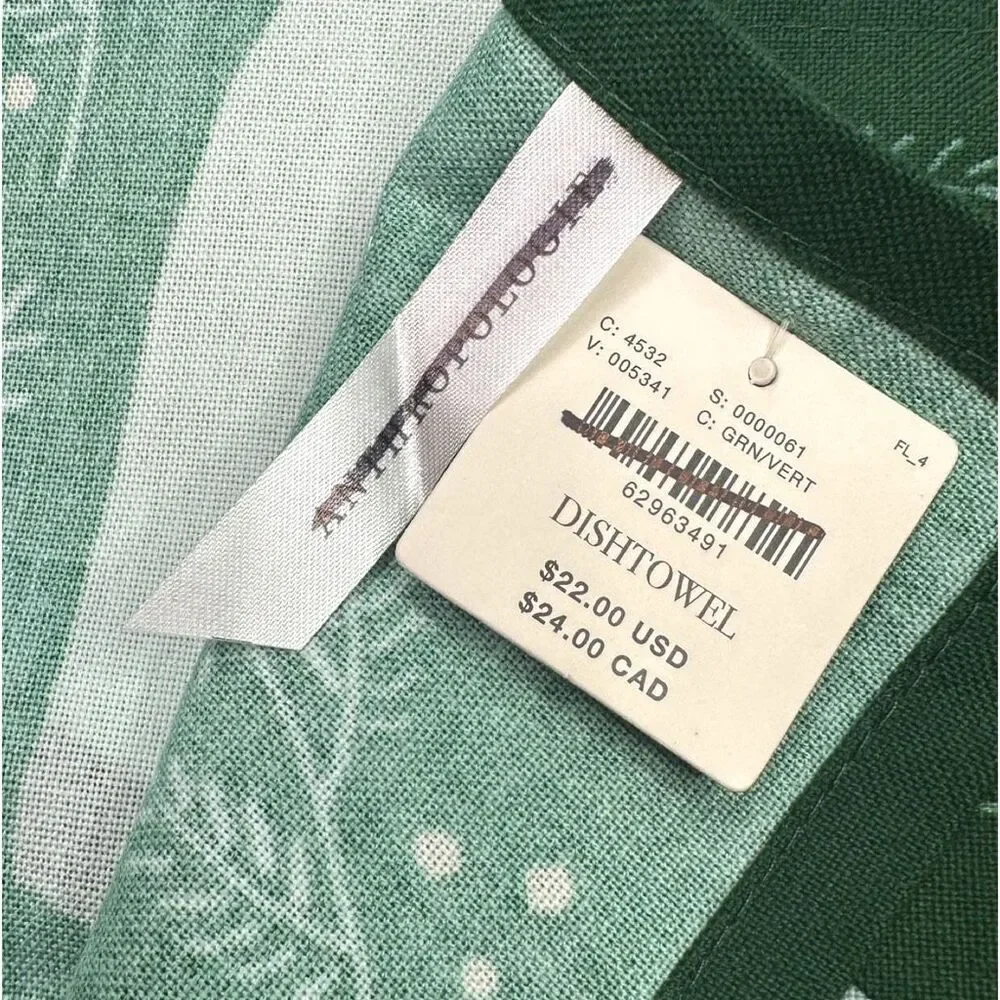 Anthropologie Joy To The World Dish Towel - 21” x 28” - Set of 2